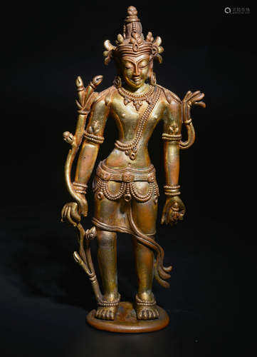 Clear bronze gilt mother statue