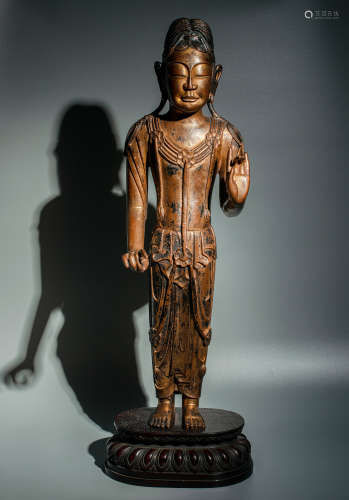 Ming copper gilt Suo Guanyin statue