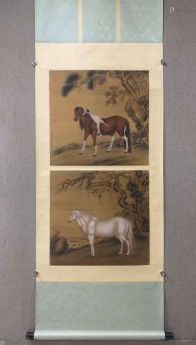 A Chinese painting by Lang shining