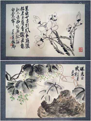 Wu Changshuo's album of flowers with Chinese painting