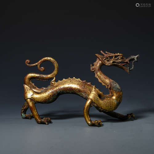 Bronze gilt dragon ornaments