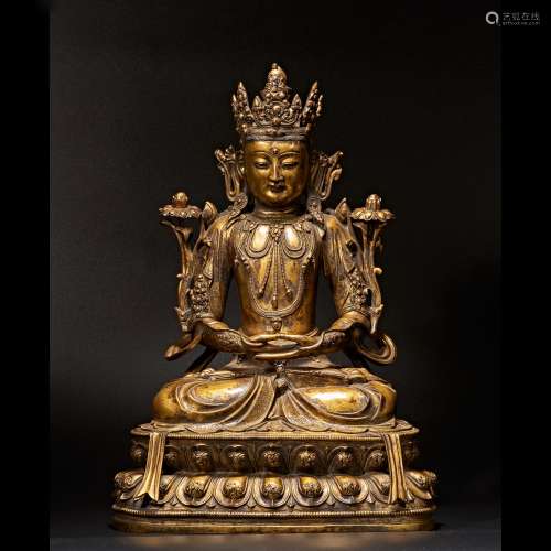 Copper gilded Avalokitesvara