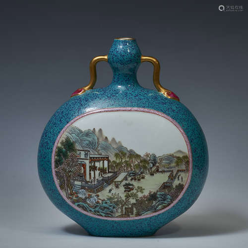 Lujun glaze with pastel windows, landscape and landscape pat...