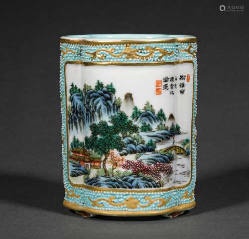 A QING DYNASTY FAMILLE ROSE PEARL GROUND CONSECRATION BEGONI...
