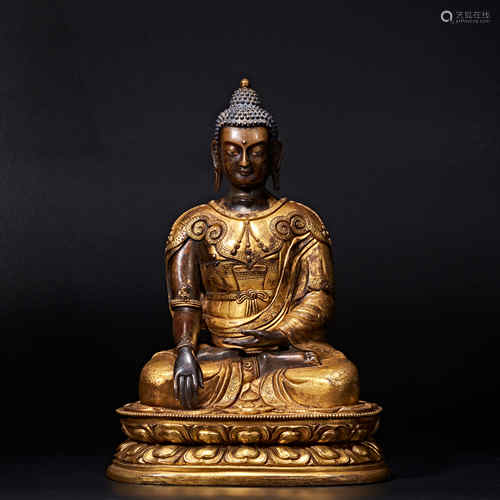 Bronze gilded Mongolian Sakyamuni