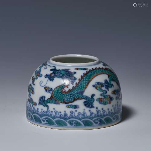 Doucai sea water dragon design study water bowl