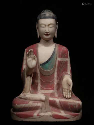 A NORTHERN QI DYNASTY SAKYAMUNI SITTING BUDDHA