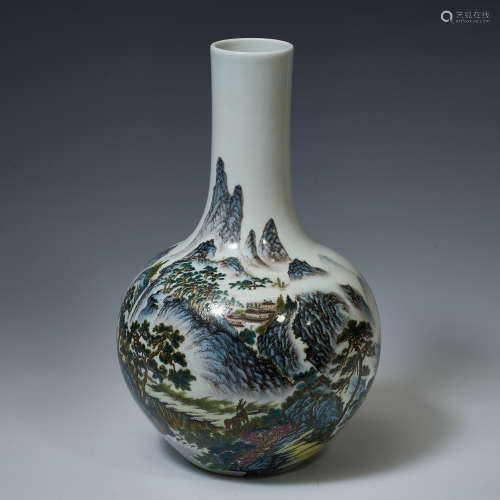 The sky Ball Vase decorated with light color landscape