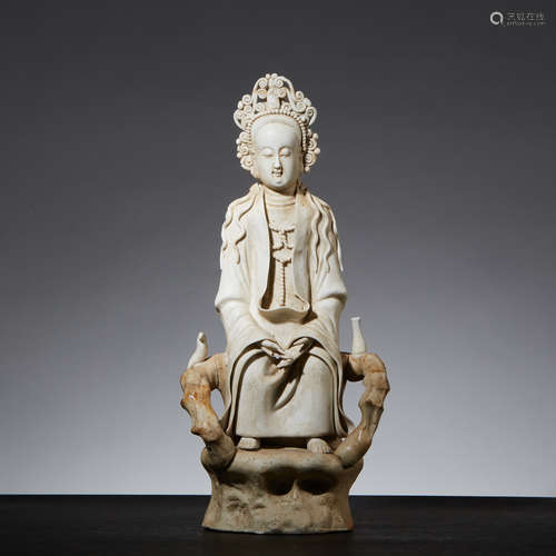 Jingdezhen shadow green glaze Guanyin