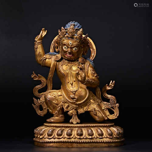 Bronze gilt Dharma protector