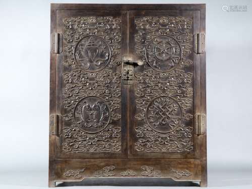 A MING DYNATY HUANGHUALI WOOD COLLECT BUDDHA CABINET