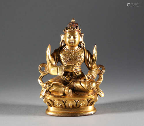 Qing Dynasty - The Gilt Bronze God of Wealth