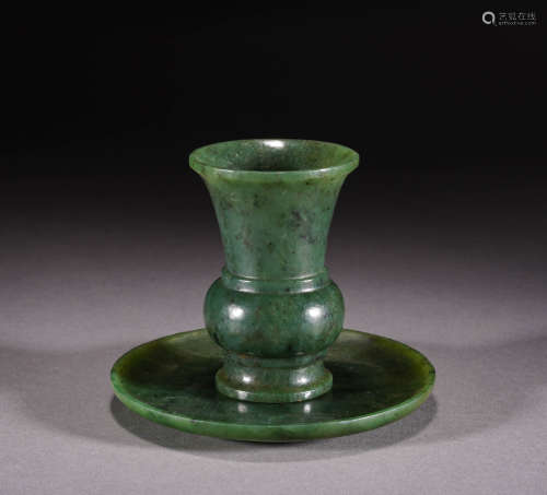 Qing Dynasty - Jasper Flower Goblet