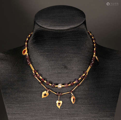 Ming Dynasty - Pure Gold Agate Necklace