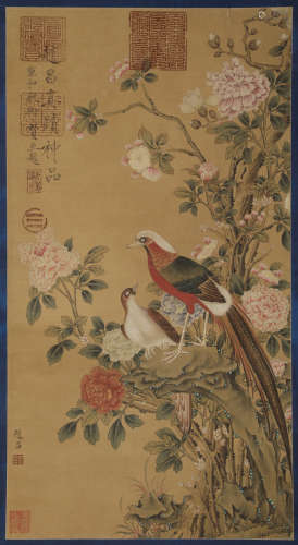 Song Dynasty - Zhao Chang - Flower and Bird Hanging Scroll o...