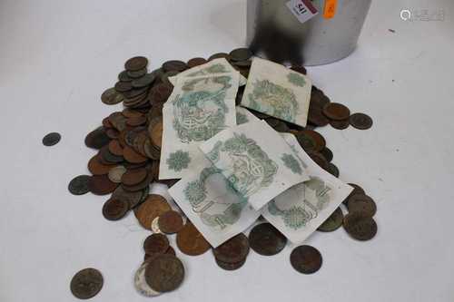 Assorted coinage, largely being English copper and two Bank ...