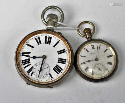 An early 20th century silver cased open face pocket watch, h...