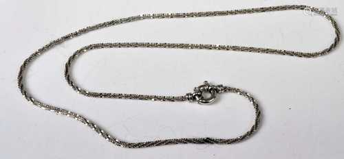 A modern 9ct white gold fancylink necklace, 12.7g, length 60...