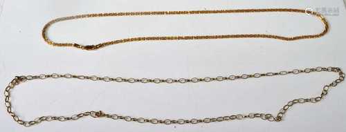 A modern 9ct gold fancylink necklace, 50cm; together with a ...