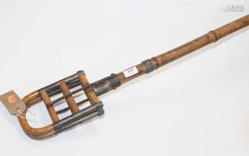 An early 20th century French bamboo and metal mounted shooti...