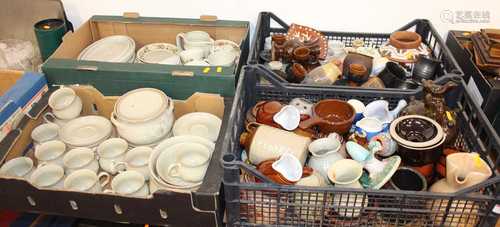 Four boxes of various ceramics to include a Denby stoneware ...