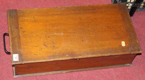 A Skelton stained pine tool chest