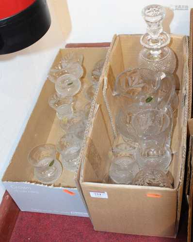 A set of Scottish crystal glassware drinking glasses, pitche...