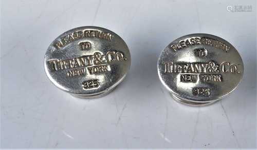 A pair of Tiffany & Co gent's silver cufflinks