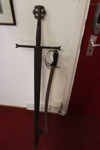 A Spanish long sword, having a 97cm double-edged blade, mark...