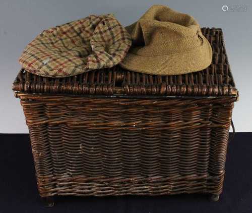 A wicker creel, the contents to include a James Purdey & Son...