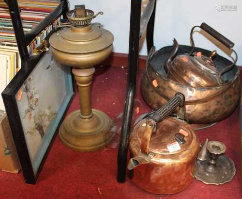 Miscellaneous items to include a Victorian copper range kett...