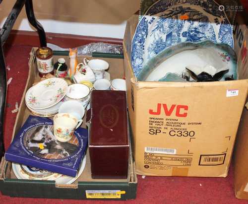 Two boxes of various ceramics to include a Royal Doulton par...