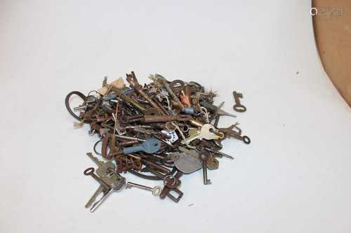 A quantity of antique and later steel furniture and door key...