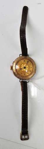 A vintage 9ct gold cased mechanical wristwatch (converted fr...