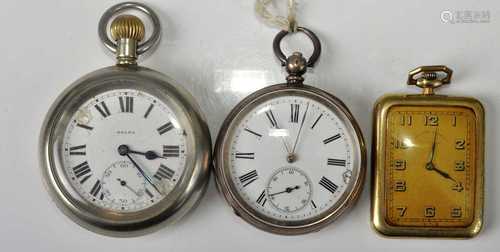 A Selex nickel cased LNER pocket watch, having keyless movem...