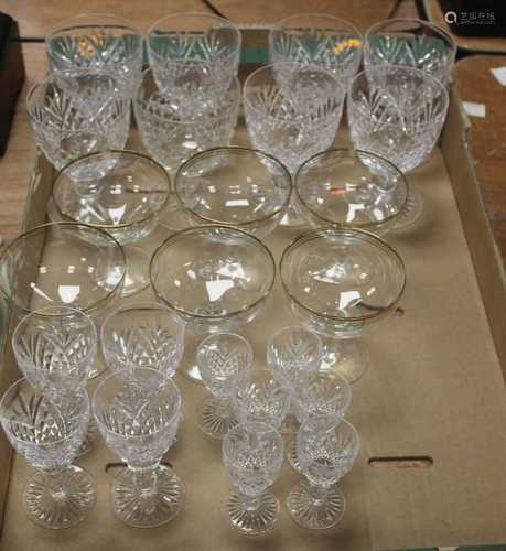 A box of miscellaneous glassware, to include Scot cut crysta...