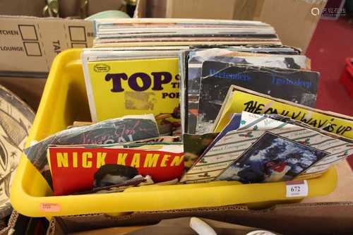 A box of LPs and singles to include compilations and soundtr...