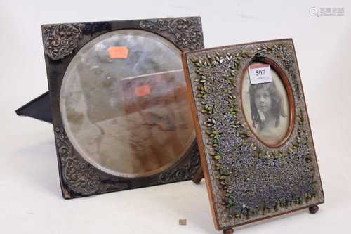 An early 20th century micro-mosaic easel photograph frame, o...