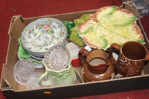 A box of miscellaneous china and glassware, to include a Dou...