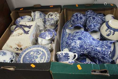 Two boxes of miscellaneous china, to include a large Victori...