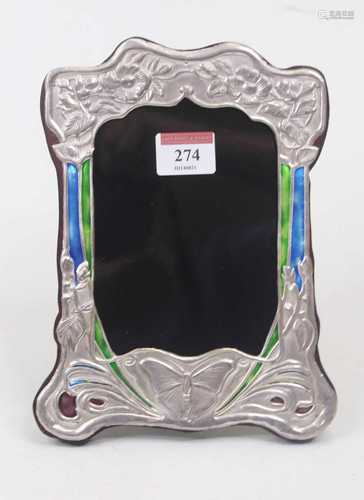 An Art Nouveau style sterling silver and enamel clad easel p...