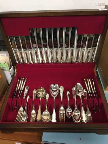 An Eben-Parker Ltd fitted cutlery canteen and contents by E....