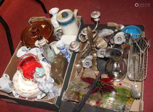 Two boxes of miscellaneous items, to include a Royal Doulton...