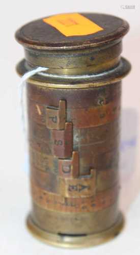 A Victorian Watkins brass Exposure-meter, signed to the base