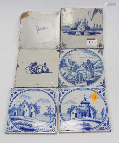 A matched pair of 19th century Delft blue and white tiles, e...