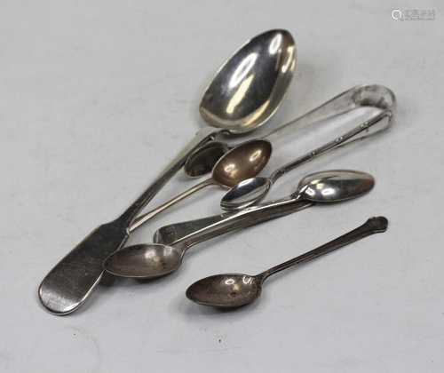 A collection of loose silver flatware, to include a Victoria...