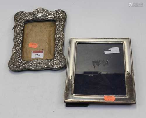 An Art Nouveau silver clad easel photograph frame, of shaped...