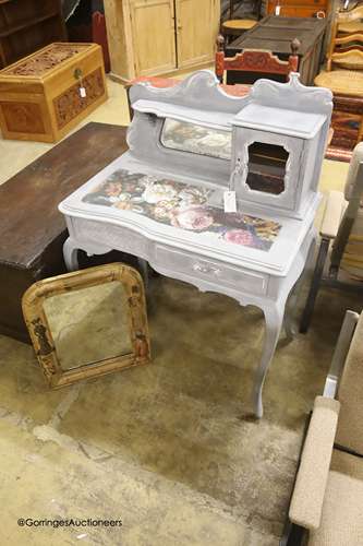 A Victorian later painted dressing table, width 75cm, depth ...