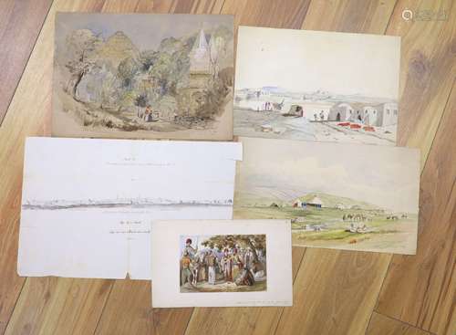 Frederick Charles Cooper (1810-1880), five watercolours; Mos...