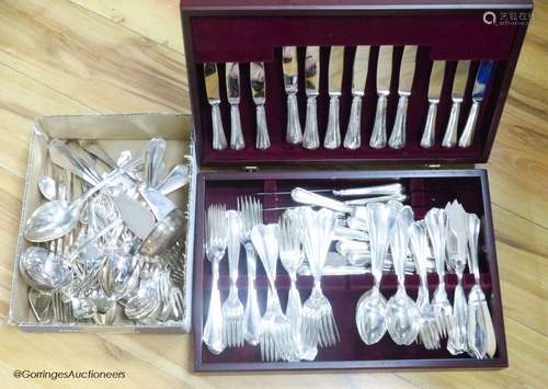 A modern part canteen of Italian Pampaloni sterling 925 cutl...